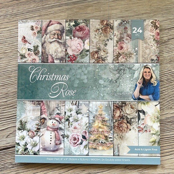 CRAFTER’S COMPANION  - 6 x 6 Paper Pad - Christmas Rose - Picture 2 of 7